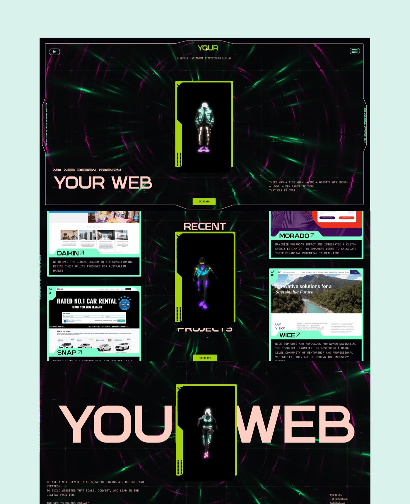 Screenshot of the YourWeb NZ agency site.